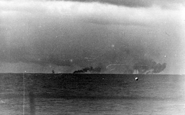 HMS Prince of Wales under fire