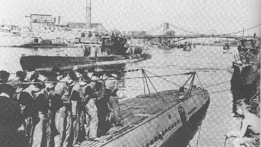 U-Boote im Hafen von Wilhelmshaven. Mai 1945