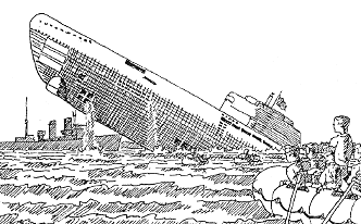 Am Mai 1945 versenkt sich U-3503 (Typ XXI) vor Goetenburg selbst