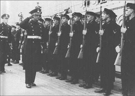 Captain Lindemann aboard Bismarck
