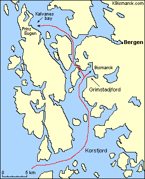 Bismarck route Korsfjord