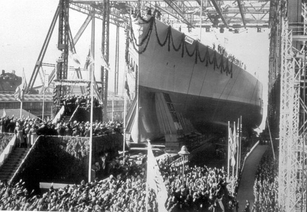 Launching of the battleship Bismarck