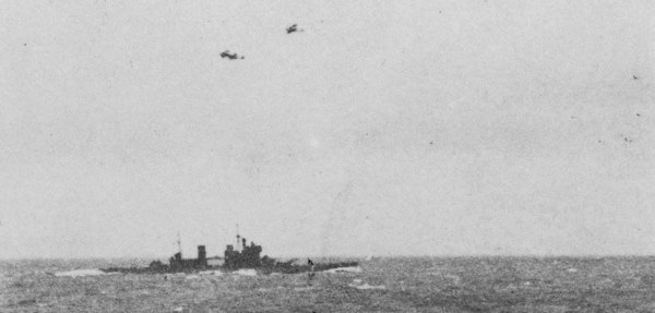 Swordfish torpedo planes flying over King George V